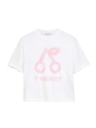 T-shirt per bambina Bonpoint bianca con stampa logo sul davanti S06GTSK00017 102 BONPOINT KIDS 