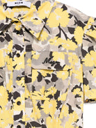 Abito con stampa a fiori per bambina MSGM Kids giallo con logo sul petto S5MSJGDR127 110 MSGM KIDS 