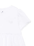 Abito con ricamo per neonata Il Gufo bianco con taglio svasato P25VM792MF032 010 IL GUFO 