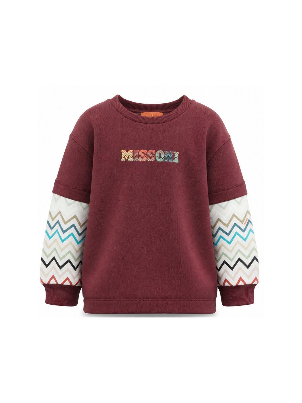 Felpa per bambino Missoni Kids bordeaux con maniche a contrasto MZ4H30 Z3183 530 MISSONI KIDS 