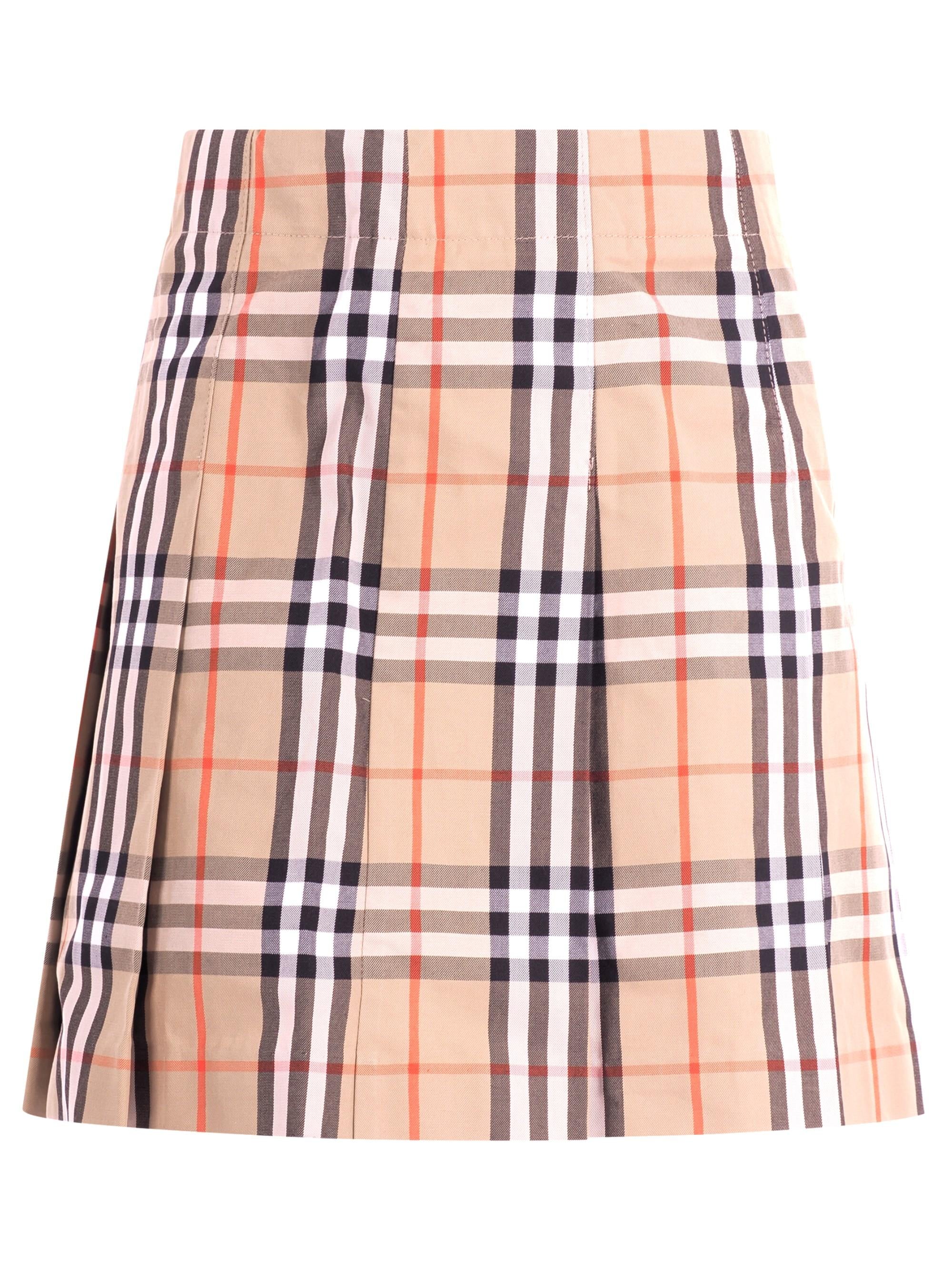 Gonna per bambina Burberry Kids beige con motivo a quadri 8117155 B9368 BURBERRY KIDS 