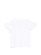 T-shirt per neonata Moschino Kids bianca con maniche a ruches MDM03RLBA00 10101 MOSCHINO KIDS 