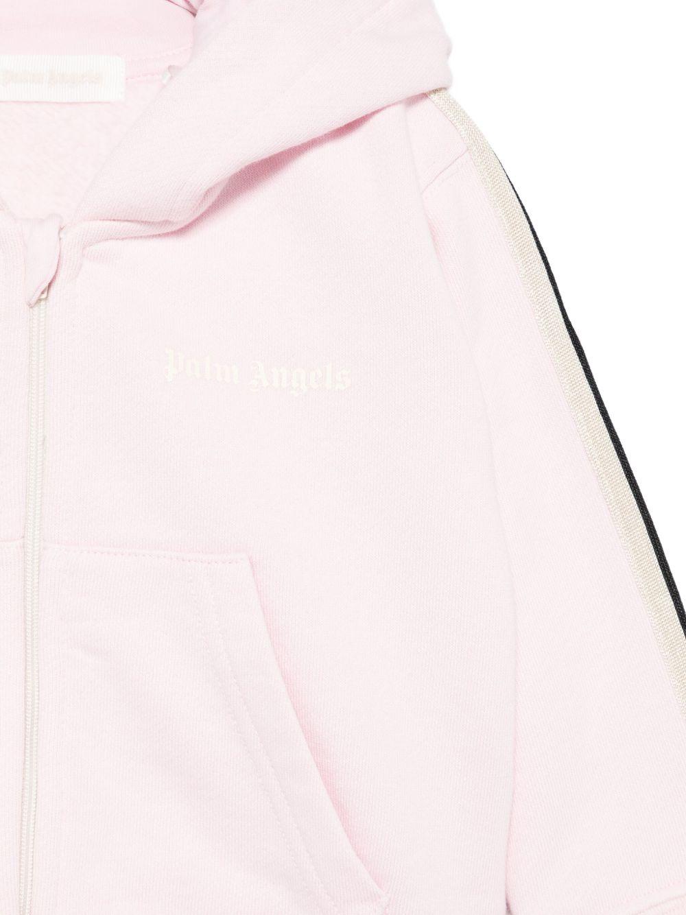 Felpa per neonata Palm Angels Kids rosa con logo ricamato PG3X003F25FLE001 3C03 PALM ANGELS KIDS 
