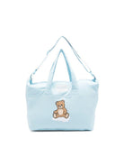Borsa fasciatoio per neonato Moschino Kids azzura con applicazione orsetto MUX05TLCA19 40304 MOSCHINO KIDS 