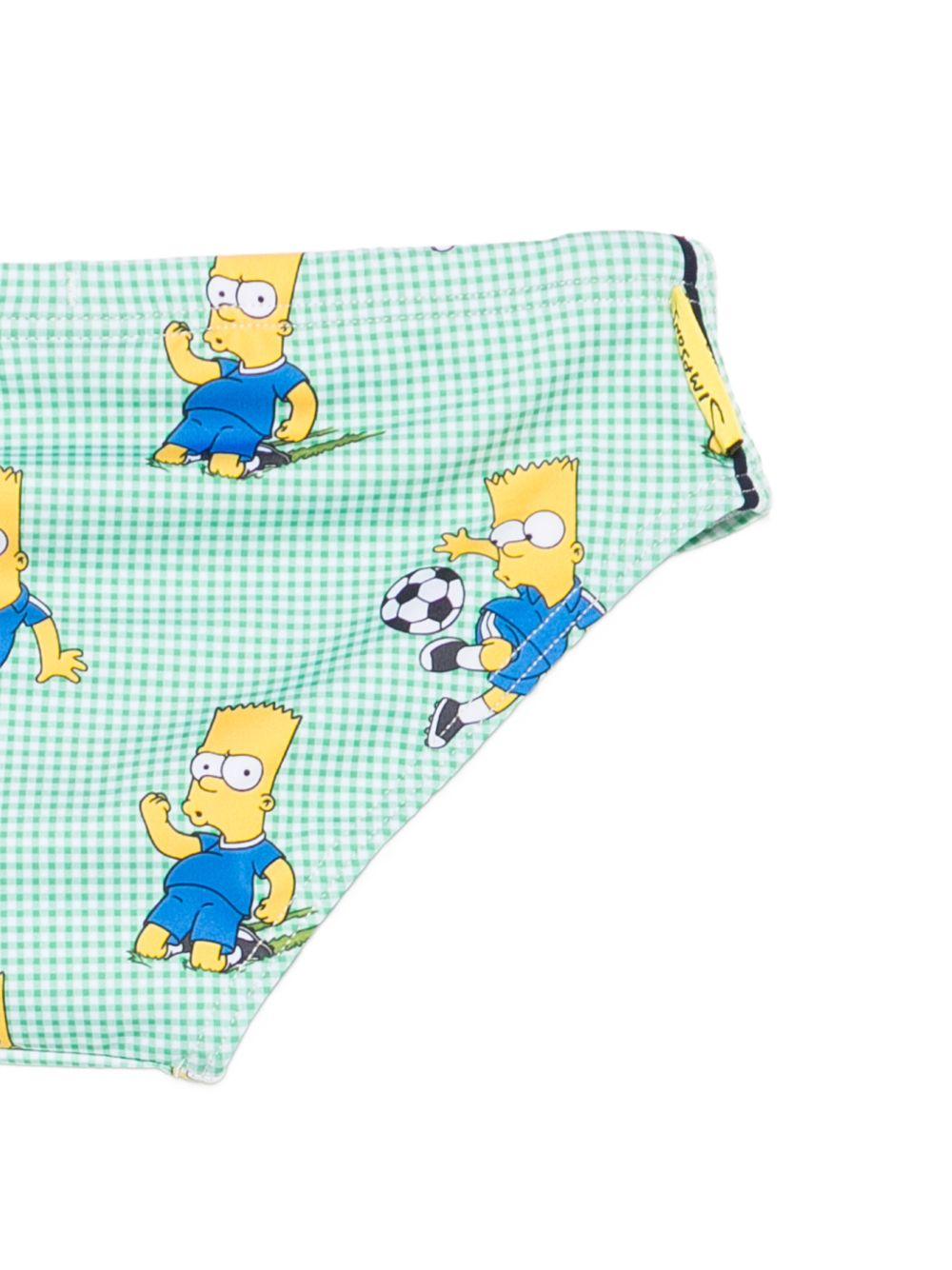 Slip da bagno per bambibno MC2 Saint Barth Kids verde con motivo a quadretti BIL0001 03641L MC2 ST. BARTH KIDS 