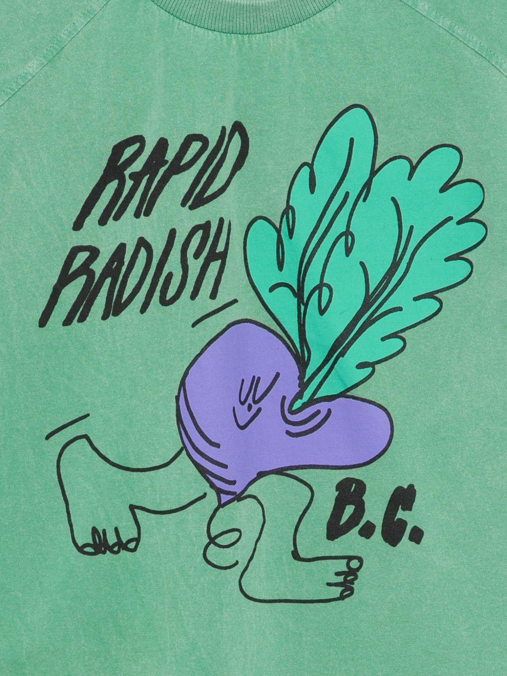 Canotta per bambino Bobo Choses verde con stampa grafica "Rapid Radish" B126AC026 311 BOBO CHOSES KIDS 