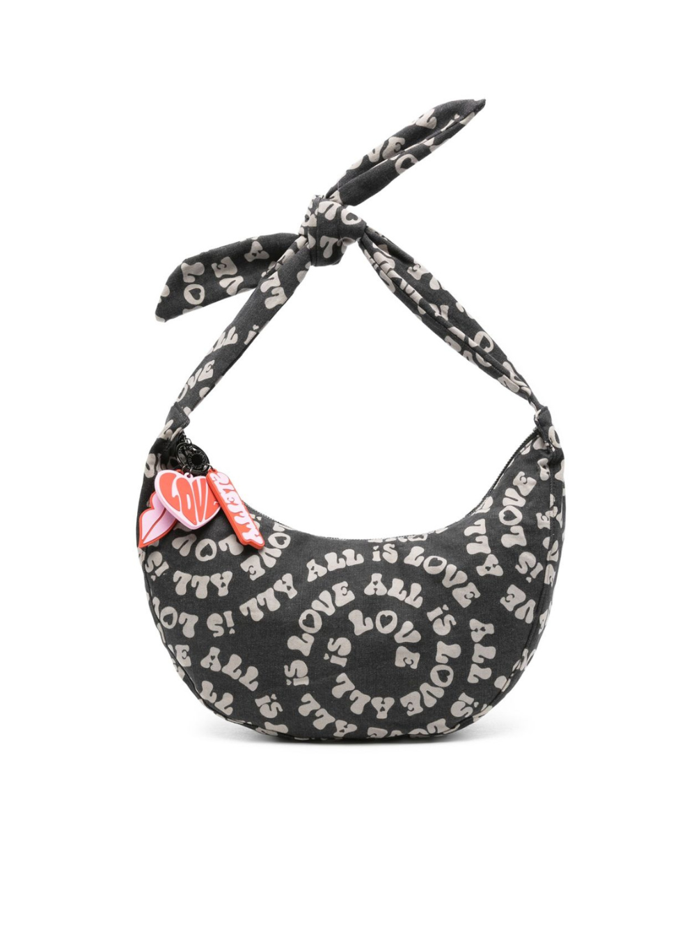 Borsa a mezzaluna per bambina Stella McCartney Kids nera con ciondolo a forma di labbra TX0D08 Z3113 961BC STELLA McCARTNEY KIDS 