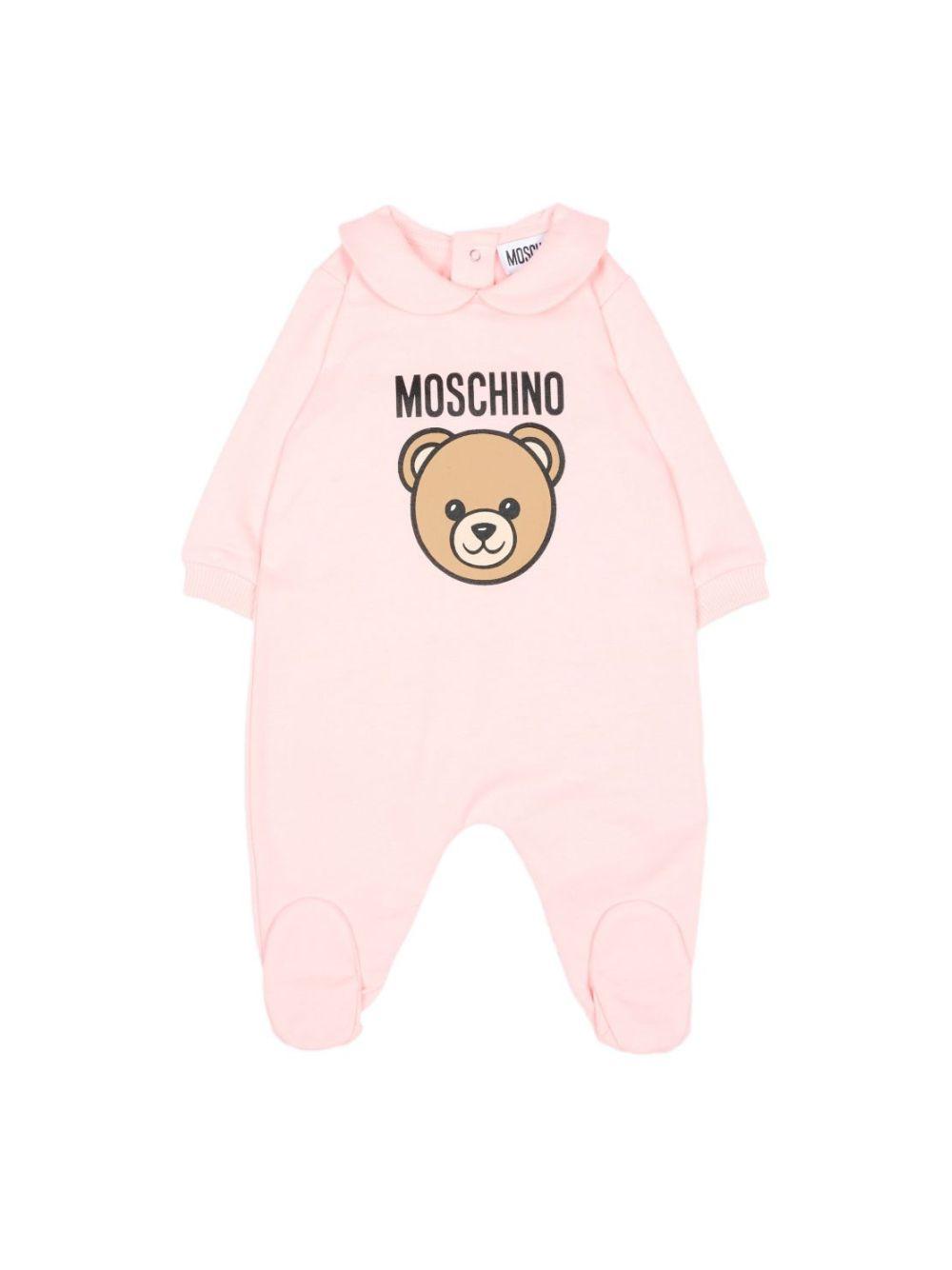 Tutina per neonata Moschino Kids rosa con stampa Teddy Bear MUY09OLCA40 50209 MOSCHINO KIDS 