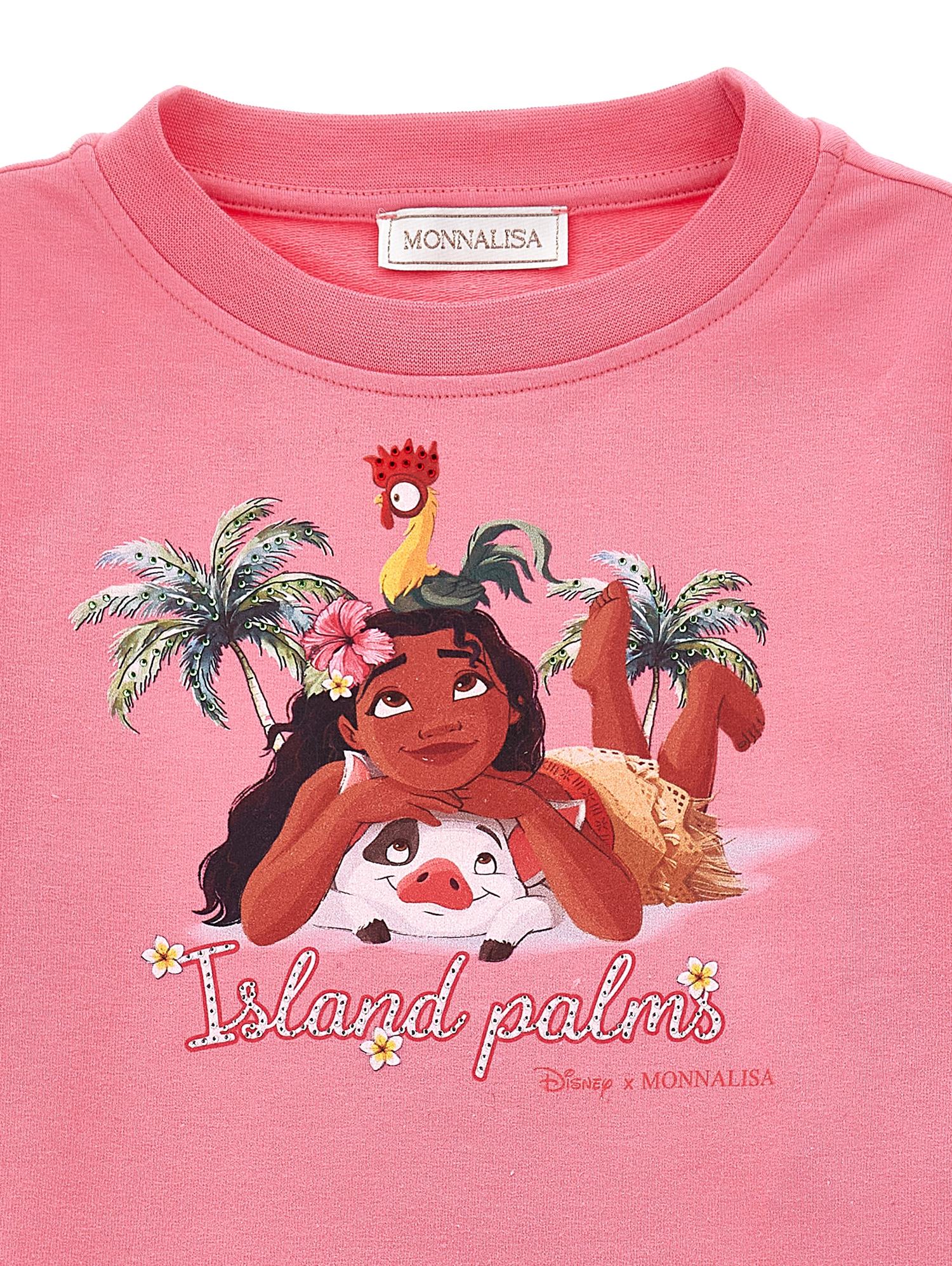 Felpa per bambina Monnalisa x Disney rosa con stampa Oceania 19H629 8006 0093 MONNALISA KIDS 
