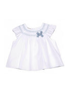 Abito per neonata Paz Rodriguez bianco con dettaglio con punto smock 127-153423 01801 PaZ RODRIGUEZ KIDS 