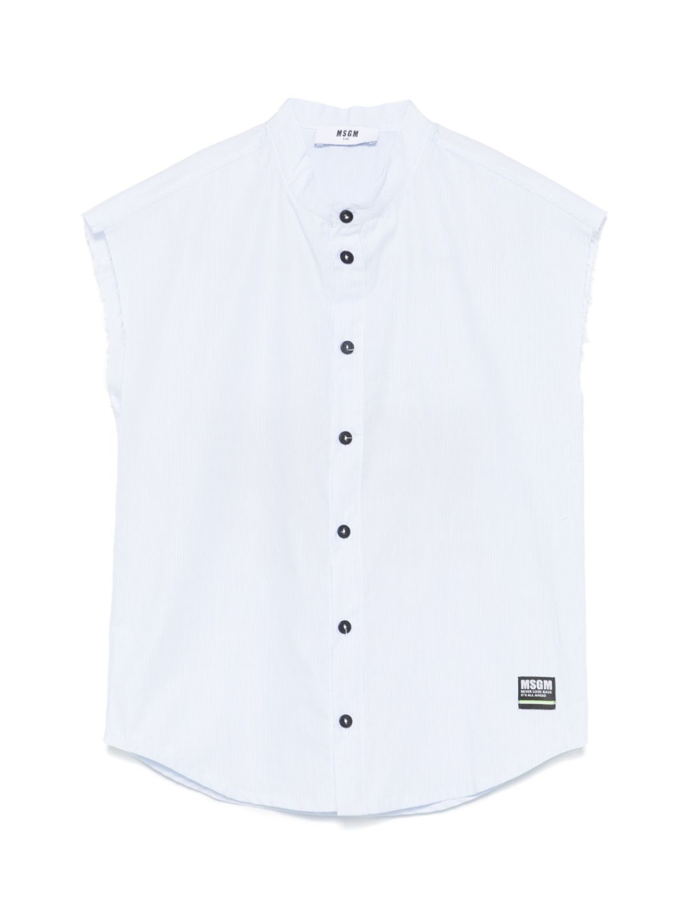 Camicia smanicata per bambino MSGM Kids azzurro con colletto alla coreana S5MSJBSI031 050 MSGM KIDS 