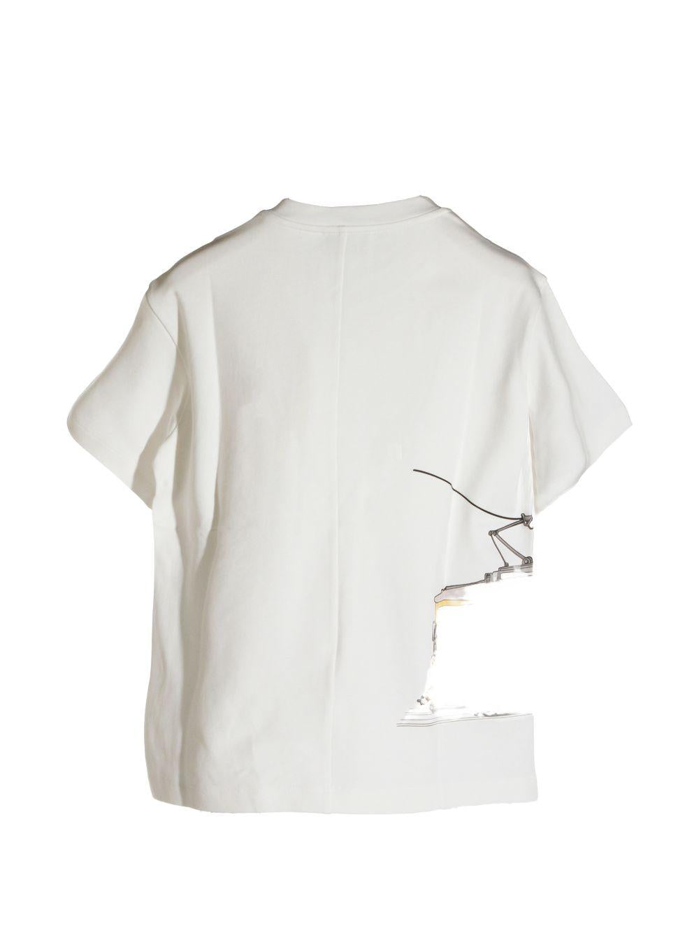 T-shirt per bambino Fendi Kids bianca con stampa grafica JMI525 AVWL F0TU9 FENDI KIDS 