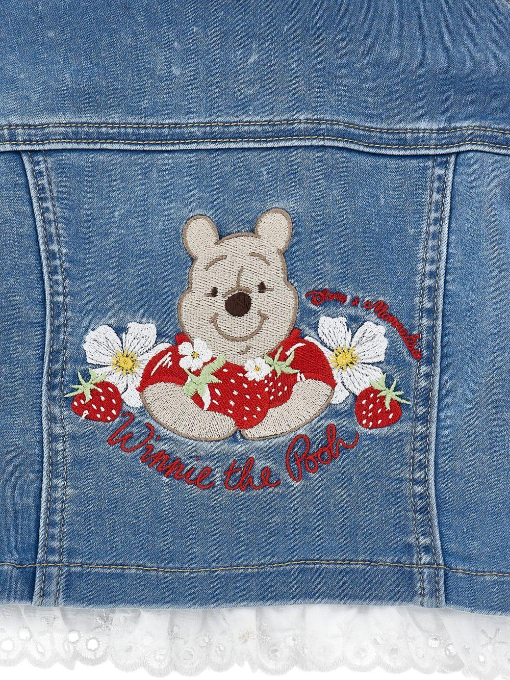 Giubbino per neonata Monnalisa x Disney denim con ricamo Winnie the Pooh sul retro 39G103 7017 0062 MONNALISA KIDS 