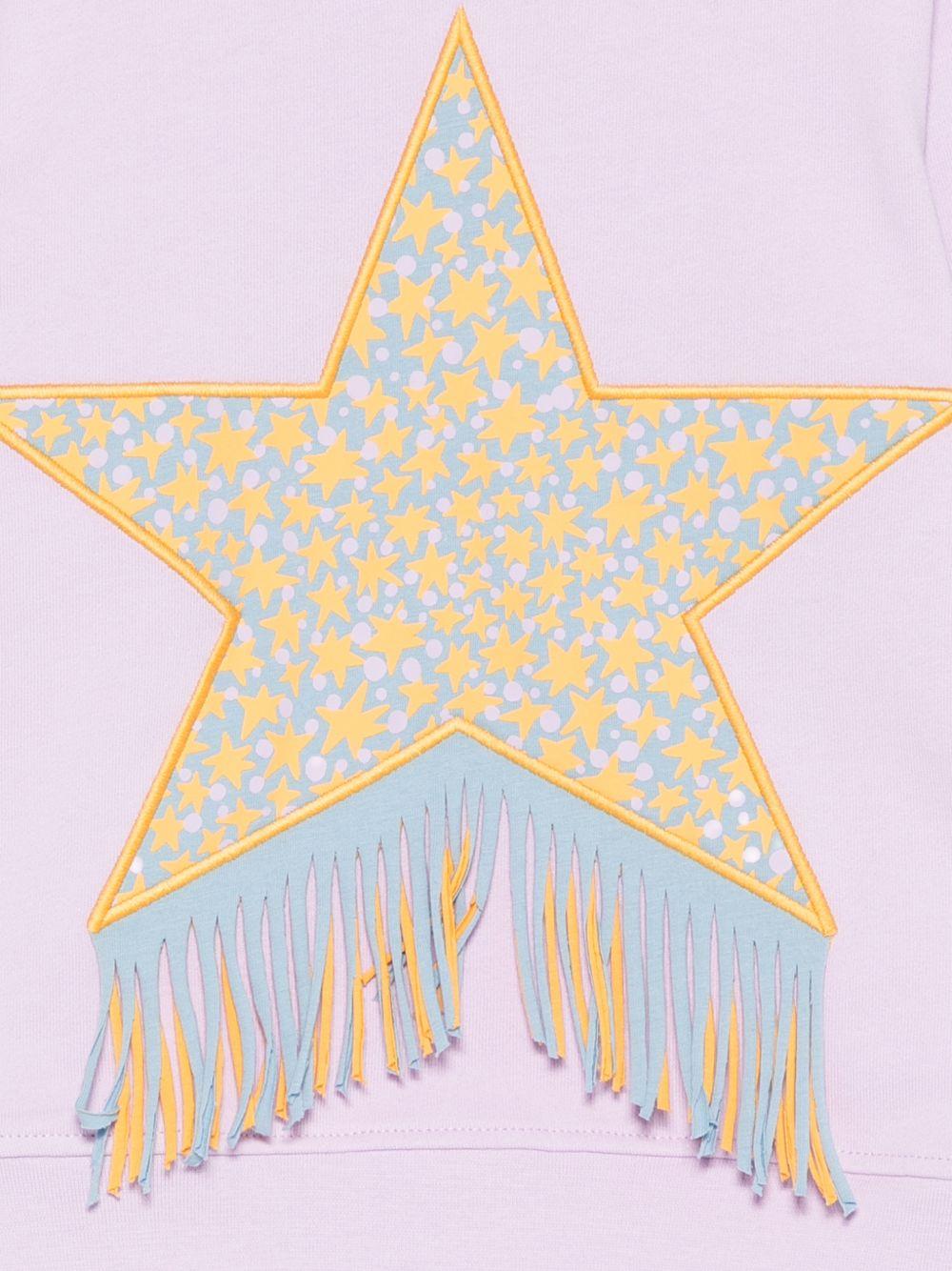 Felpa per bambina Stella McCartney Kids viola con dettagli frange TY4A40 Z3409 539 STELLA McCARTNEY KIDS 