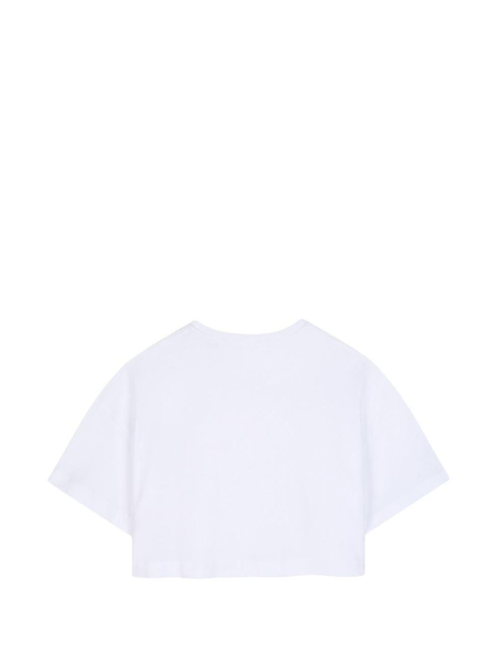 T-shirt per bambina Givenchy Kids bianca con taglio crop H31559 10P GIVENCHY KIDS 