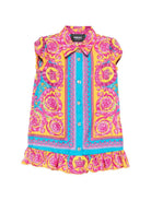 Abito per neonata Versace Kids multicolore con caratteristica stampa all-over 10210381A16902 5PF70 VERSACE KIDS 