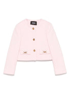Giubbino jaquard floreale per bambina Versace Kids rosa con maniche lunghe 10181731A13174 1PS10 VERSACE KIDS 