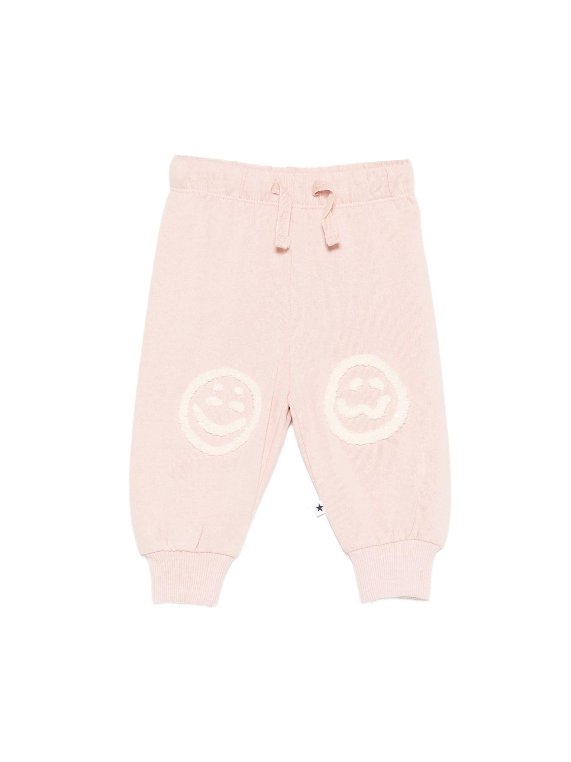 Pantaloni Simeon sportivi per neonata Molo rosai con toppe smile sulle ginocchia<BR/> 6S26I205 8058 MOLO KIDS 