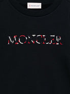 Felpa per bambino Moncler Enfant nera con logo ricamato e scollo rotondo K29548G00002899PS 778 MONCLER ENFANT 