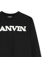 T-shirt per bambino Lanvin Enfant nera con dettaglio logo N30481 09B LANVIN KIDS 