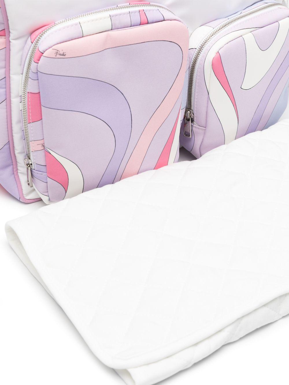 Borsa fasciatoio per neonata Pucci Junior viola con stampa grafica all-over PY0088 N0422 522RS EMILIO PUCCI KIDS 