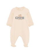 Tutina per neonato Moschino Kids beige con stampa grafica orsetto MUT04PLCA19 20829 MOSCHINO KIDS 