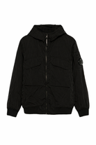Giubbino per bambino C.P. Company Kids nero con cappuccio e zip CUS01RL3C00 60100 C.P.COMPANY KIDS 