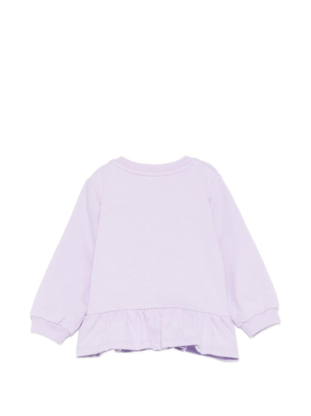Felpa per neonata Moschino Kids viola con dettaglio floreale MDF035LDA00 51683 MOSCHINO KIDS 