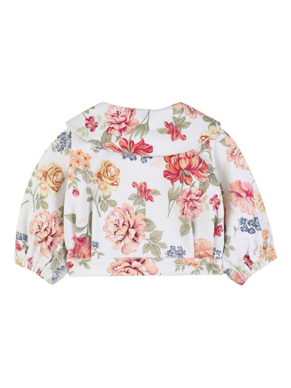 Giacca per neonata Chloé Kids bianca con stampa a fiori C20907 S95 CHLOE' KIDS 