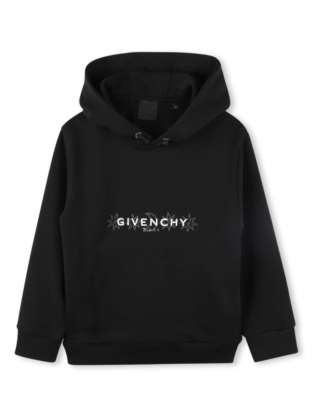 Felpa con cappuccio per bambino Givenchy Kids nero con stampa grafica H30699 09B GIVENCHY KIDS 