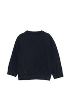 Maglione per neonato Emporio Armani Kids blu con bottoni sulla spalla e patch con logo EB000444 AF28773 UB118 EMPORIO ARMANI KIDS 