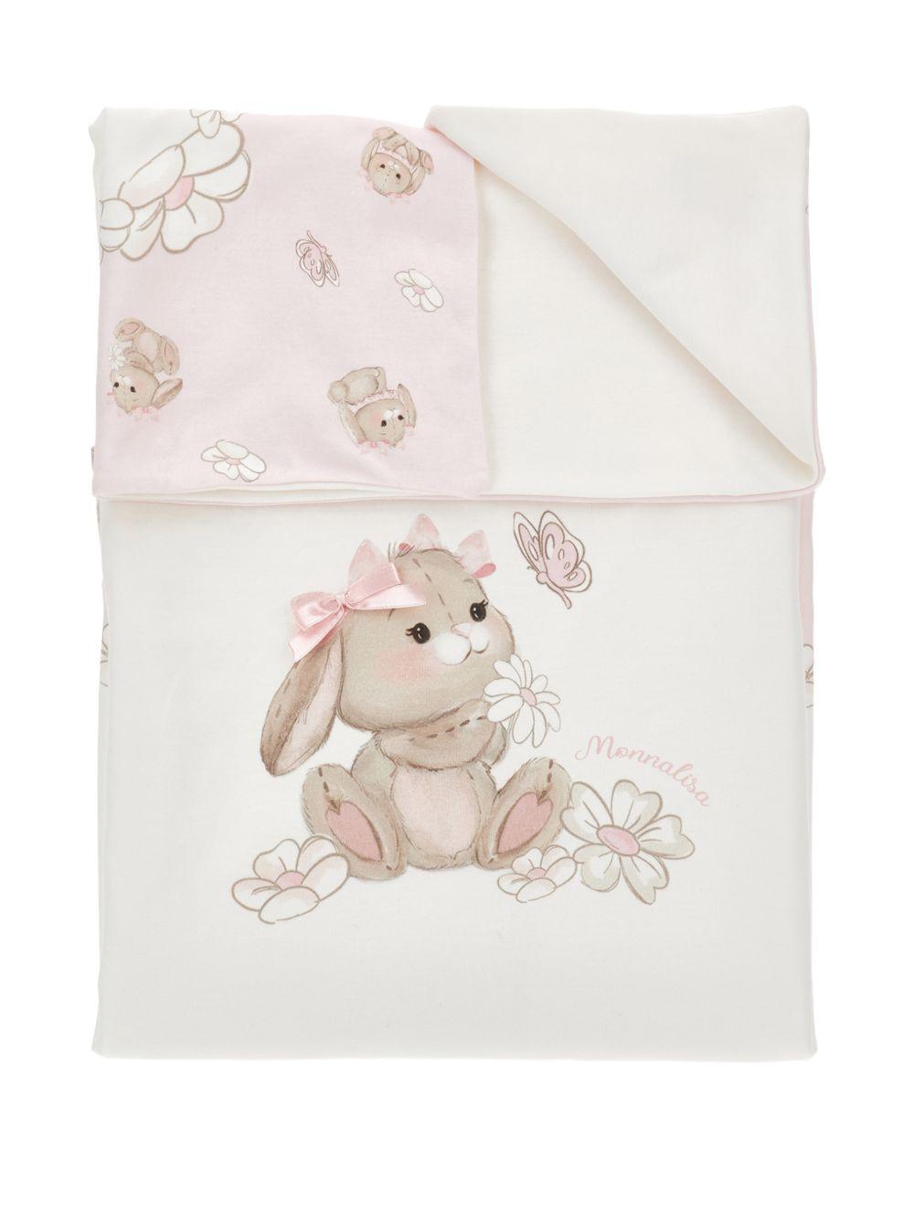 Coperta per neonata Monnalisa rosa con stampa coniglietto 35G011 7000 0190 MONNALISA KIDS 