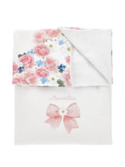 Coperta per neonata Monnalisa bianca con stampa a fiori all-over 35G002 7000 9984 MONNALISA KIDS 