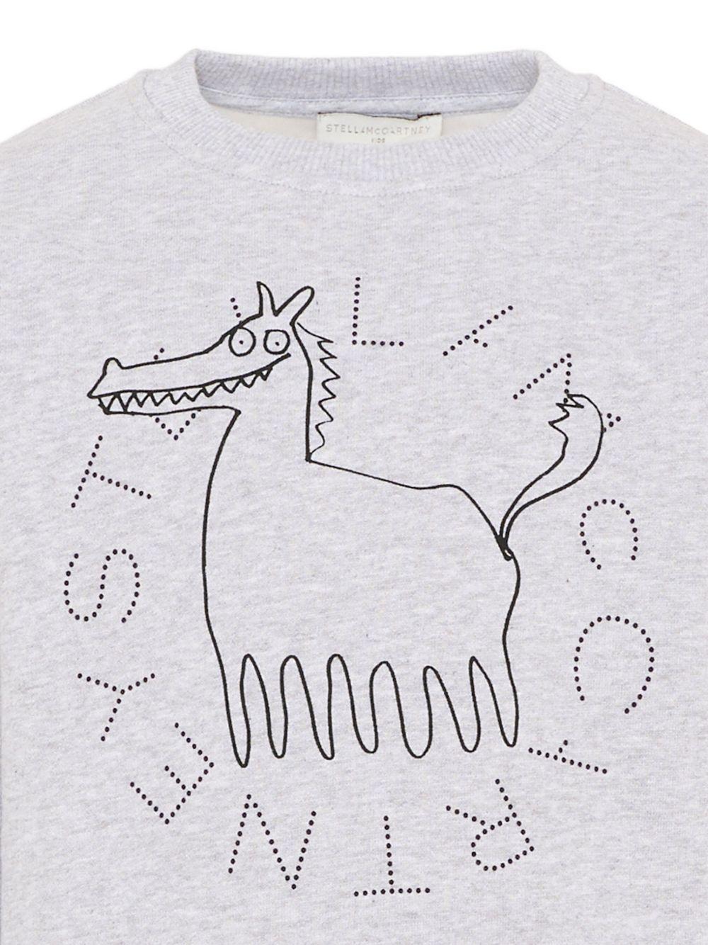 Felpa per bambino Stella McCartney kids grigia con stampa grafica TZ4P60 Z4016 807 STELLA McCARTNEY KIDS 