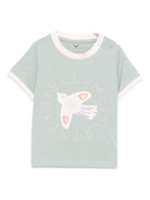 T-shirt per neonata Stella McCartney Kids verde con stampa sul davanti TX8091 Z0434 923 STELLA McCARTNEY KIDS 