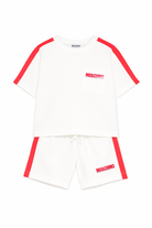 Completo per bambino Moschino Kids bianco con dettagli a contrasto HUG00XLAA51 10063 MOSCHINO KIDS 