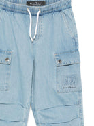 Pantaloni per bambino John Richmond Junior in denim con tasche applicate RBP26144JE DENIM BLUE LIGHT JOHN RICHMOND JUNIOR 