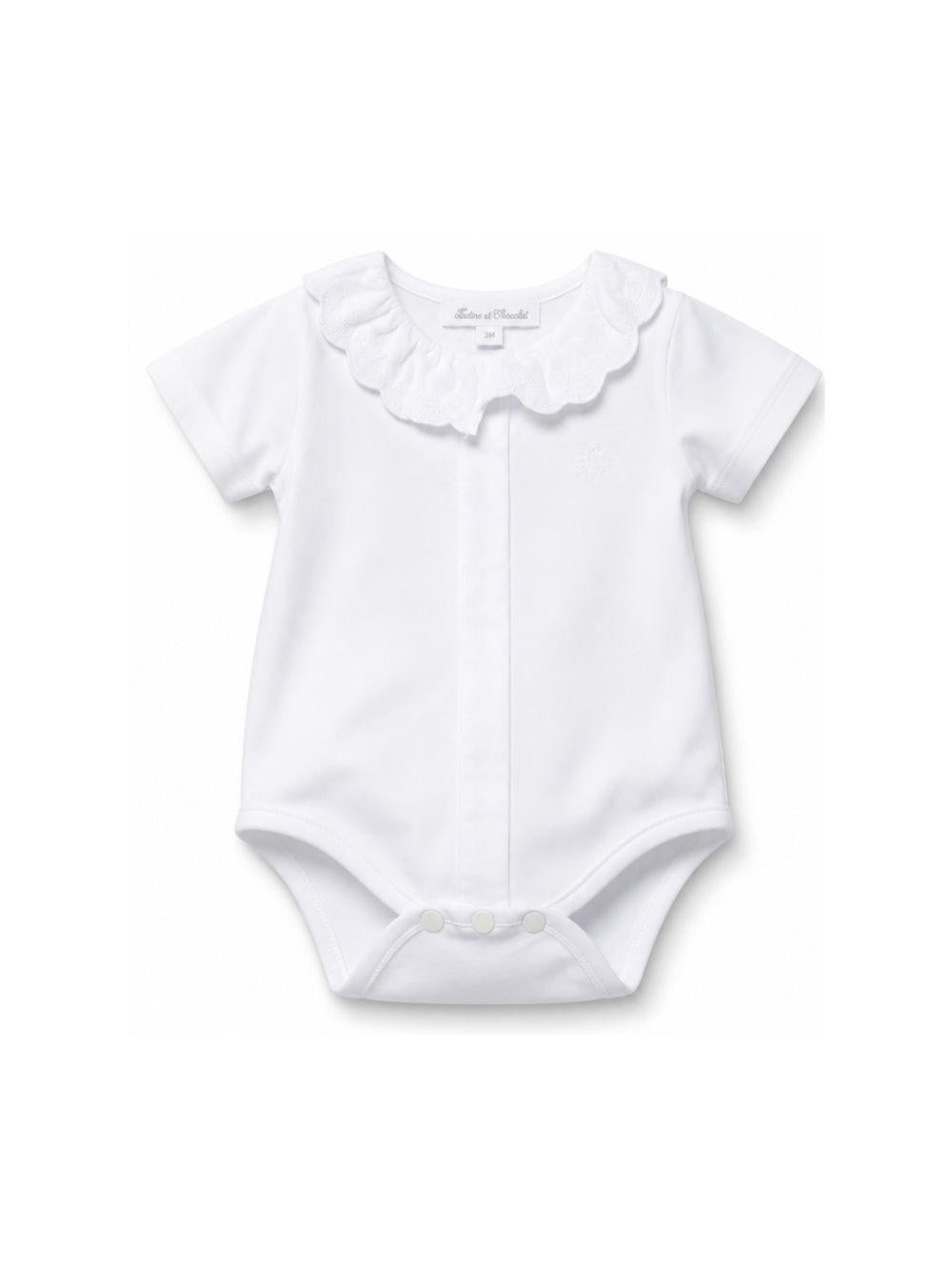 Tutina per neonata Tartine Et Chocolat bianca con colletto a smerlo CC11030 01 TArtine & Chocolat KIDS 