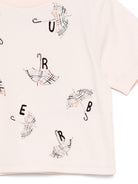 T-shirt per neonata Burberry Kids rosa con stampa con ombrelli 8112602 A4651 BURBERRY KIDS 