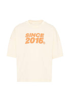 T-shirt per bambino Palm Angels Kids beige con stampa grafica sul retro PBAA002S26JER002 002 PALM ANGELS KIDS 