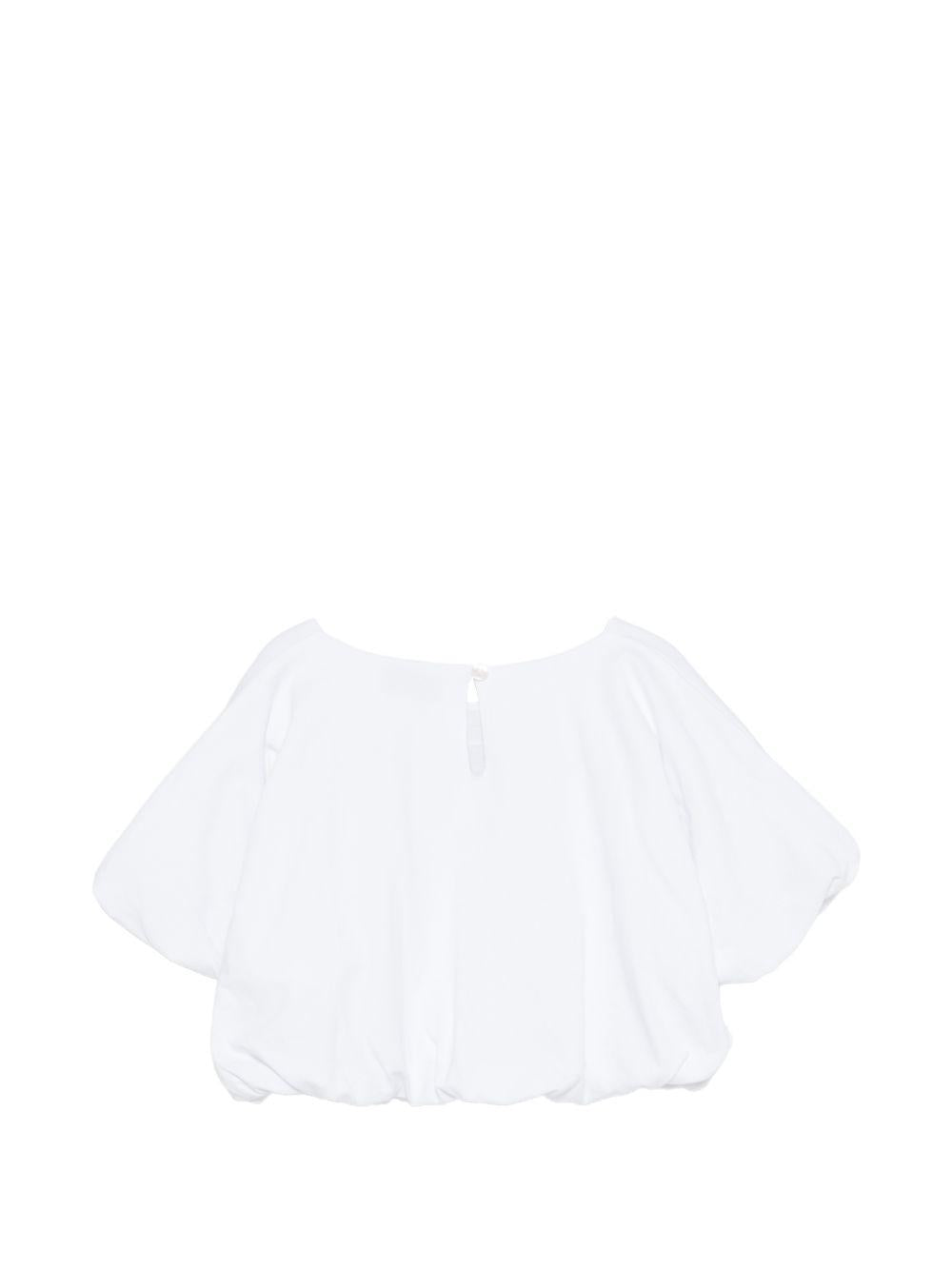 Camicia per neonata Moschino Kids bianca con dettaglio logo HAM04BLBA10 10101 MOSCHINO KIDS 