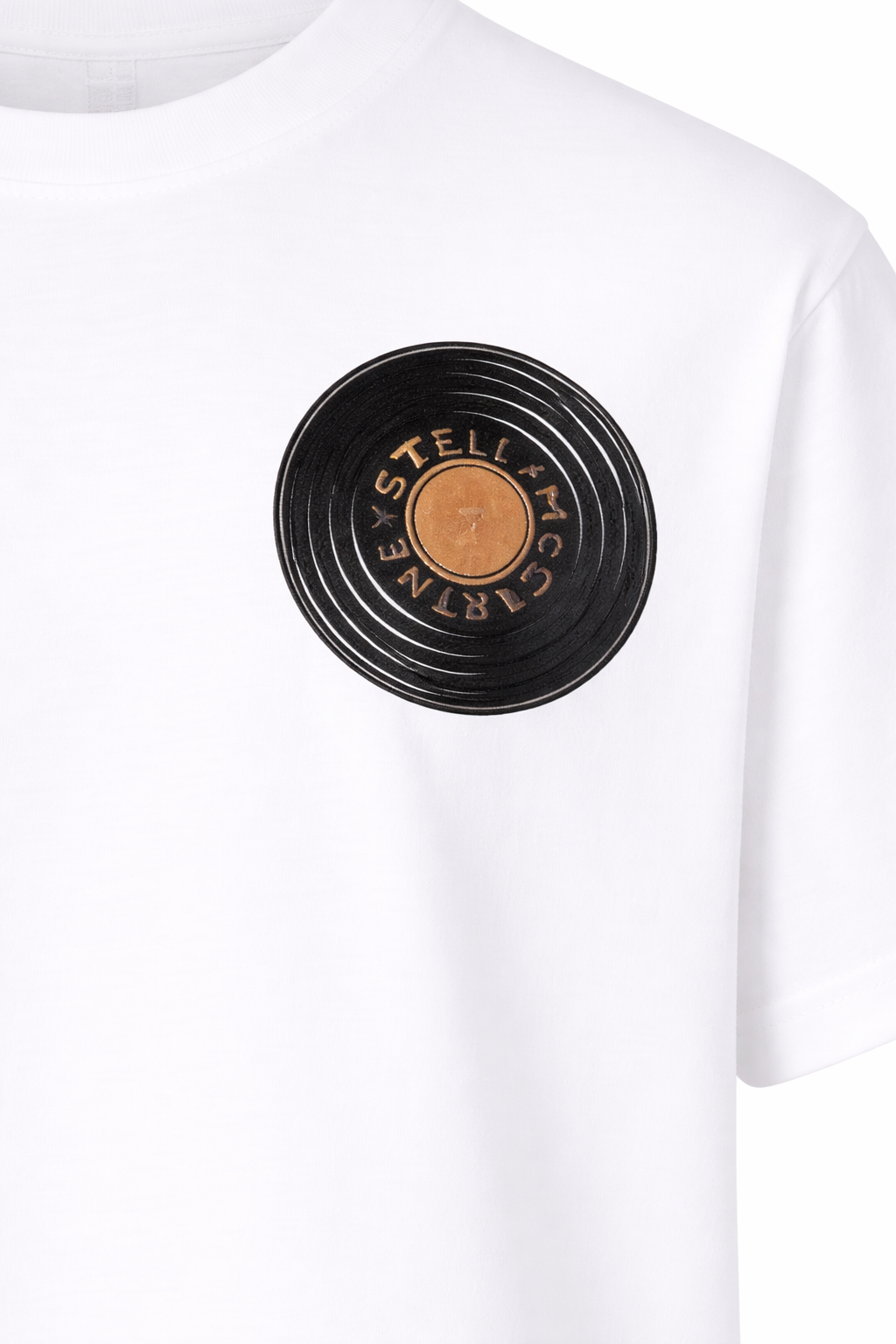 T-shirt per bambino Stella McCartney Kids bianca con stampa disco sul petto TY8P11 Z0434 101 STELLA McCARTNEY KIDS 