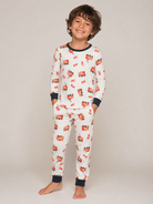 Pigiama per bambino Petit Bateau Kids bianco con stampa grafica camion dei pompieri A0GA4 01 PETIT BATEAU KIDS 