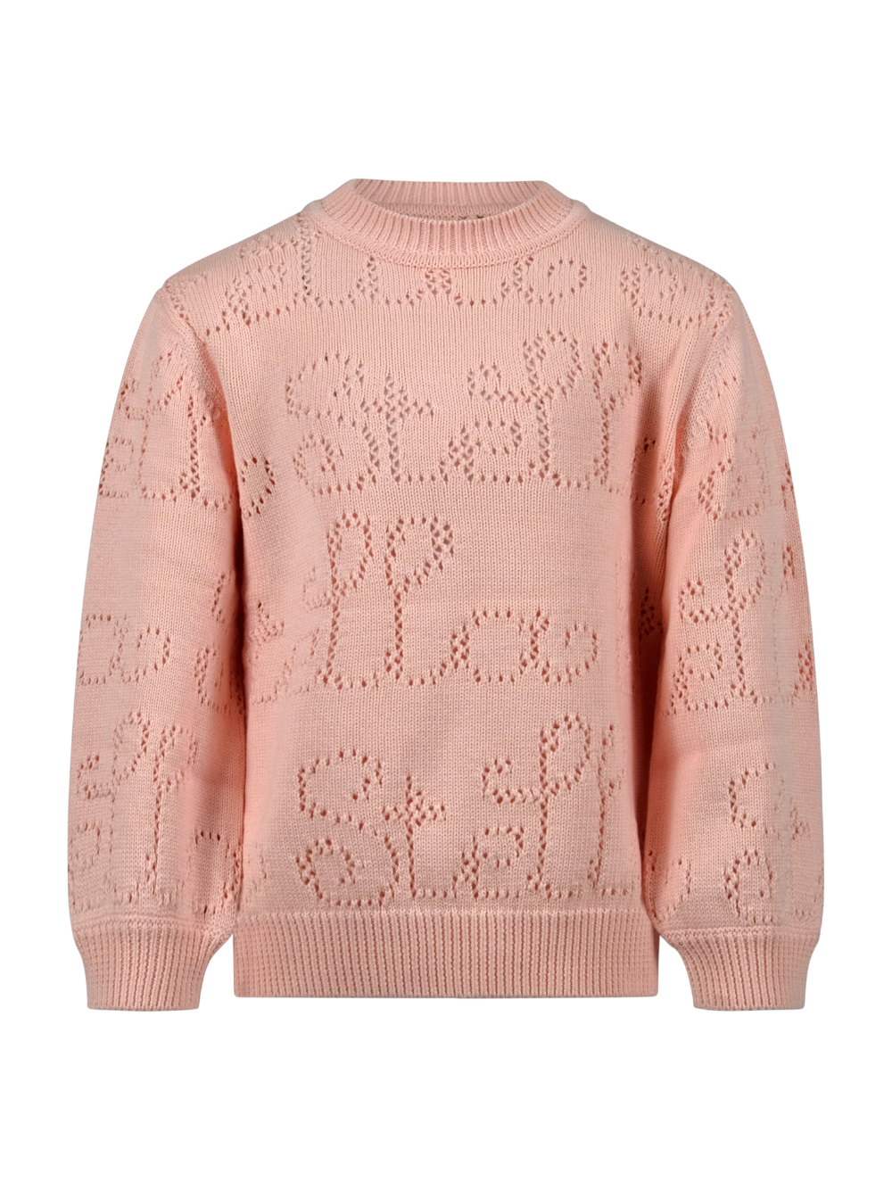 Felpa per bambina Stella McCartney Kids rosa con logo ricamato all-over TY9A70 Z1876 51R STELLA McCARTNEY KIDS 