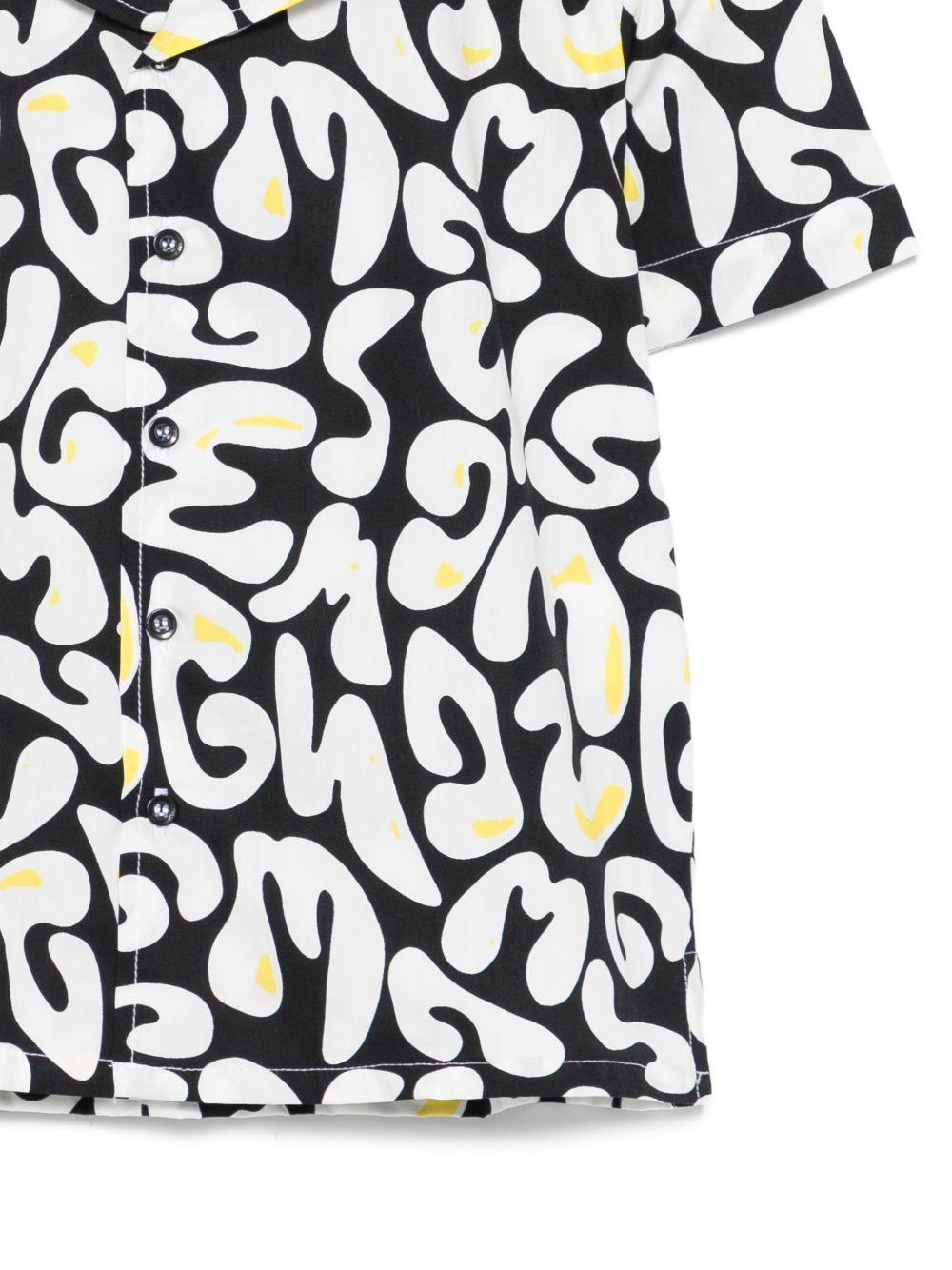Camicia per bambino MSGM Kids multicolore con stampa logo all-over S6MSJBSI256 110 MSGM KIDS 