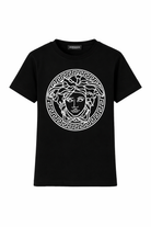 T-shirt per bambino Versace Kids Medusa nero con stampa Medusa 10002391A04767 2B020 VERSACE KIDS 