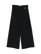 Pantaloni per bambina Elisabetta Franchi La Mia Bambina nero con logo oro EFPA3030GA085 N000 ElISABETTA FRANCHI 