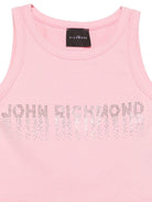 Canotta per bambina John Richmond Junior rosa con logo con strass RGP25204CN PINK JOHN RICHMOND KIDS 