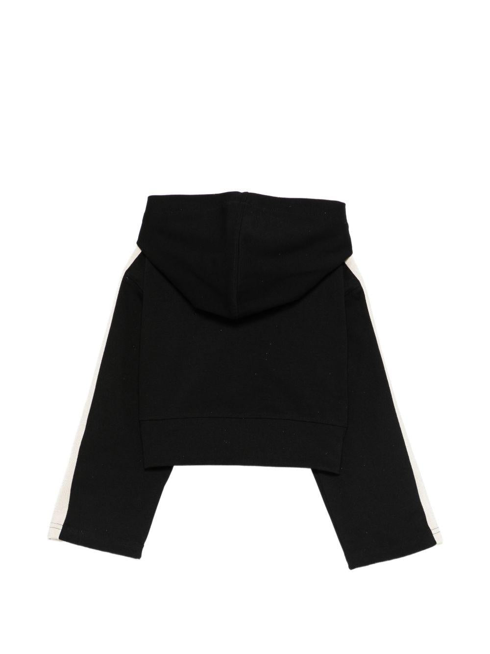 Felpa per bambina Palm Angels Kids nera con logo sul davanti PGBD00BS26FLE001 110 PALM ANGELS KIDS 