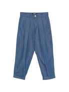 Pantaloni per bambino Balmain Kids blu con pieghe anteriori BY6R50 P0588 625 BALMAIN KIDS 